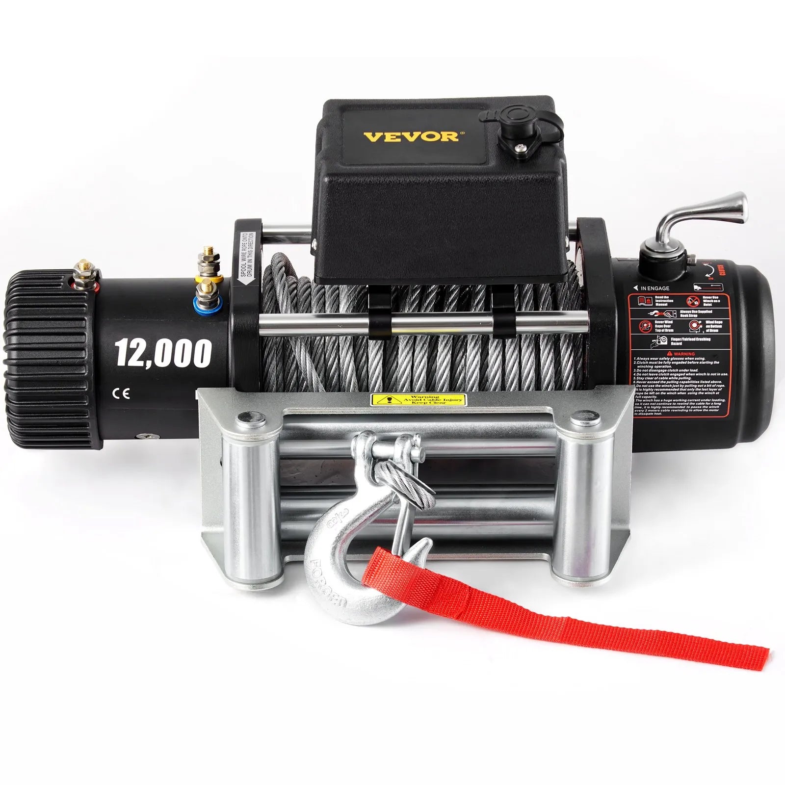 12000LBS Electric Winch 12V Steel Cable Off-road ATV UTV Truck Towing Trailer