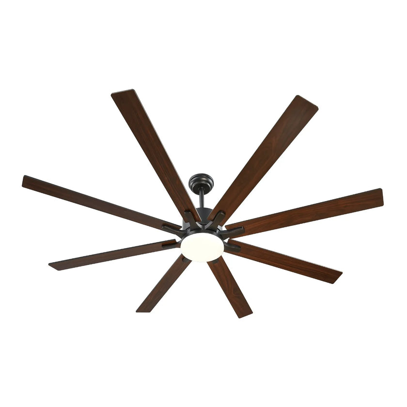VEVOR 72 In Ceiling Fan with Light 6-Speed Remote Control Reversible Motor Black