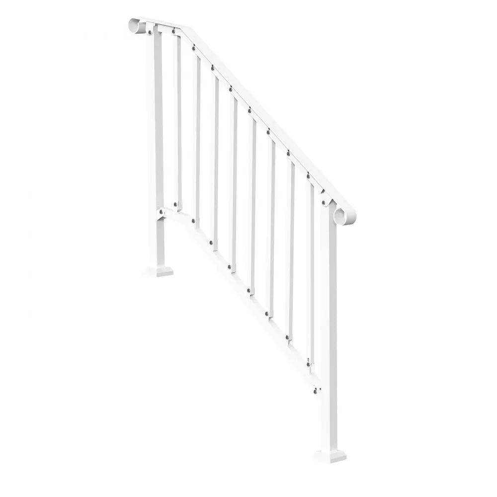 VEVOR 3-4 Step Handrails for Outdoor for Seniors Porch Deck Retro Arch White