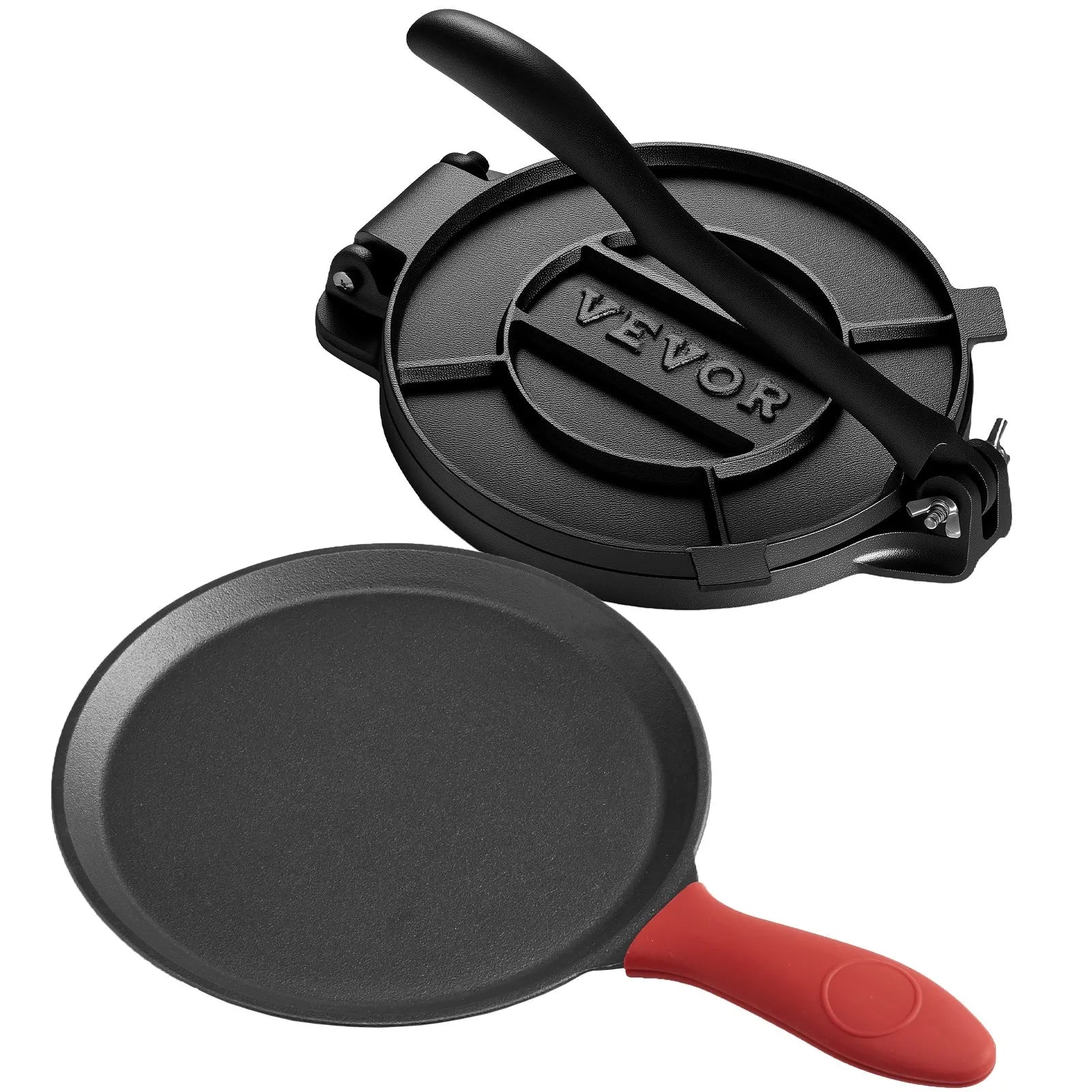 VEVOR 8 Inch Tortilla Press Chapati Maker Roti Dough Maker Heavy Duty Cast Iron