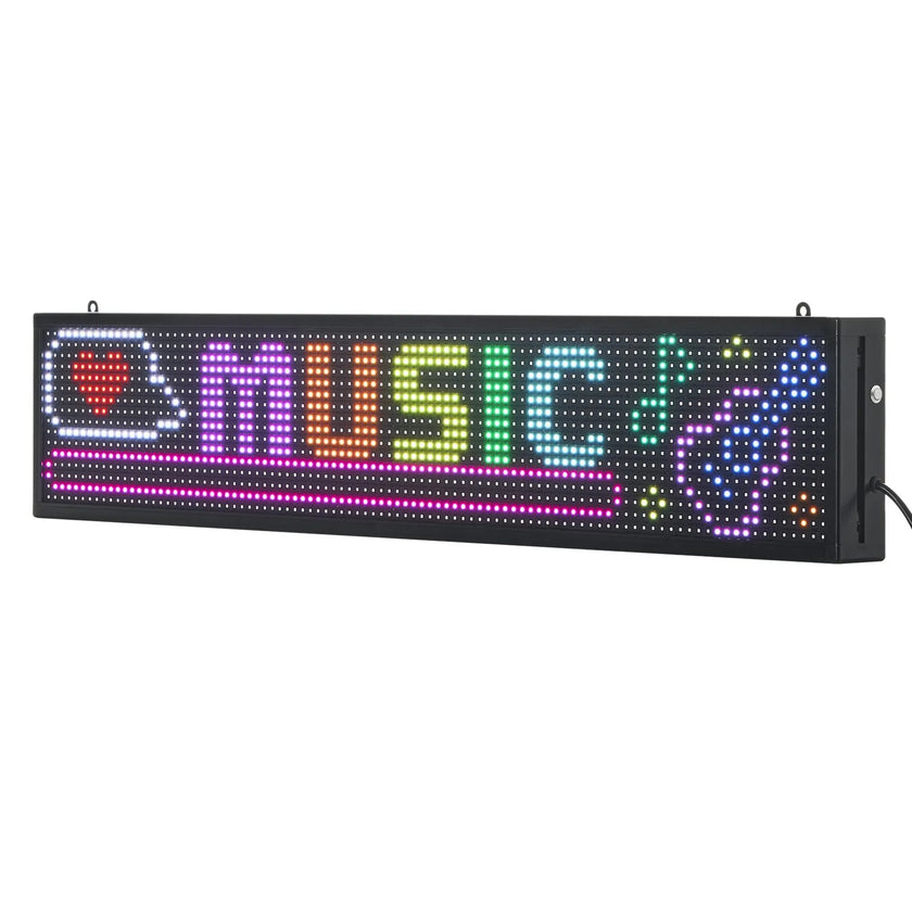 VEVOR 40x8in Programmable LED Sign Digital Scrolling Display Board P10 Fullcolor