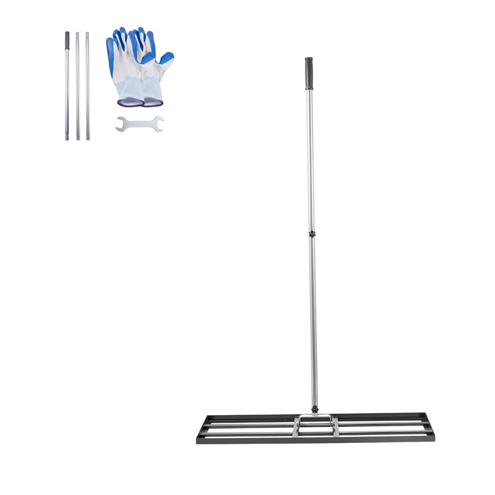 VEVOR 10x36in Lawn Leveling Rake 83.9 in Adjustable Handle for Yard Golf Court