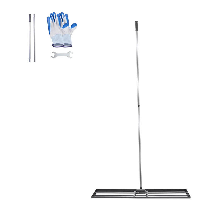 VEVOR 10x48in Lawn Leveling Rake 83.9 in Adjustable Handle for Yard Golf Court