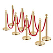 VEVOR 8 Pcs Gold Stanchion Post 6 Red Velvet Ropes Sand Injection Hollow Base