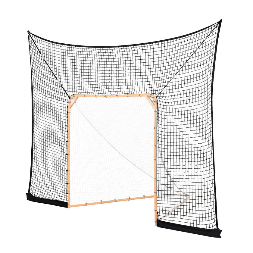 VEVOR 12x9 ft Hockey Lacrosse Goal Backstop with Extended Coverage Training Net