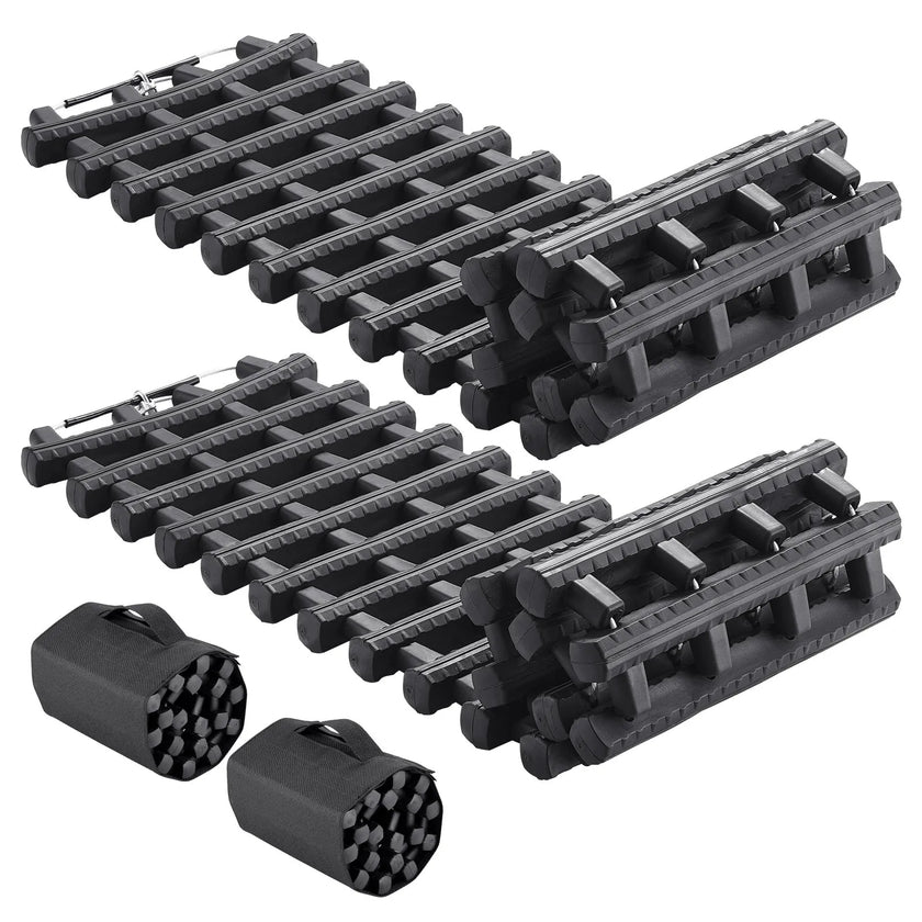 VEVOR 2PCS Traction Boards with TPR for Mud Snow Sand Storage Bags Short Black