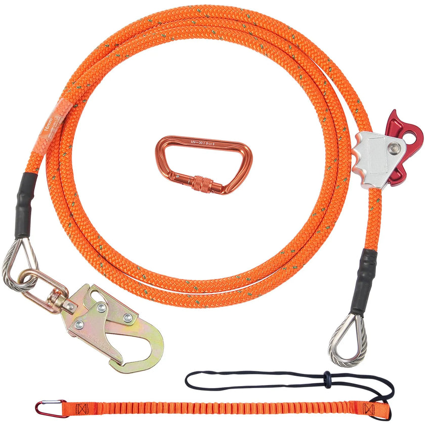 VEVOR 12.7mm Steel Core Flipline 10ft(3m) Arborist Flipline for Fall Protection