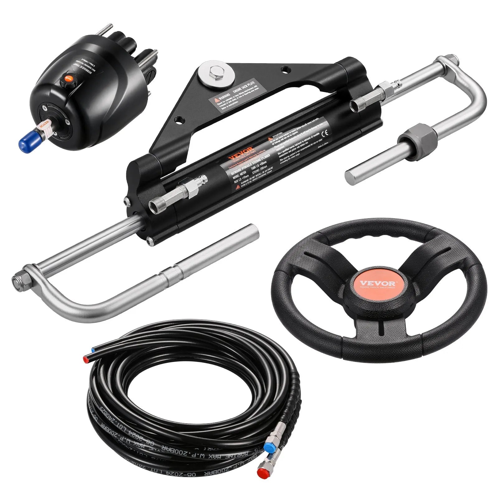 VEVOR 150HP Hydraulic Outboard Steering Kit Marine Boat Hydraulic Steering Kit