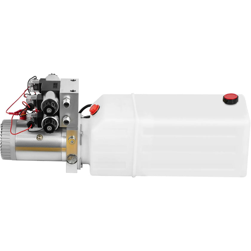 8L 12V DC Double Acting Double Solenoid Hydraulic Power Pack Tank ZZ004235
