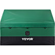 VEVOR Outdoor Storage Box, 100 Gallon Waterproof PE Tarpaulin Deck Box w/ Galvanized Frame, All-Weather Protection & Portable, for Camping, Garden, Poolside, and Yard, Brown & Blue