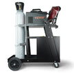 VEVOR 2-Tier 4 Drawers Welding Cart, Welder Cart with 265LBS Static Weight Capacity, 360° Swivel Wheels, Tank Storage Safety Chains, Heavy Duty Rolling for Mig Welder and Plasma Cutter