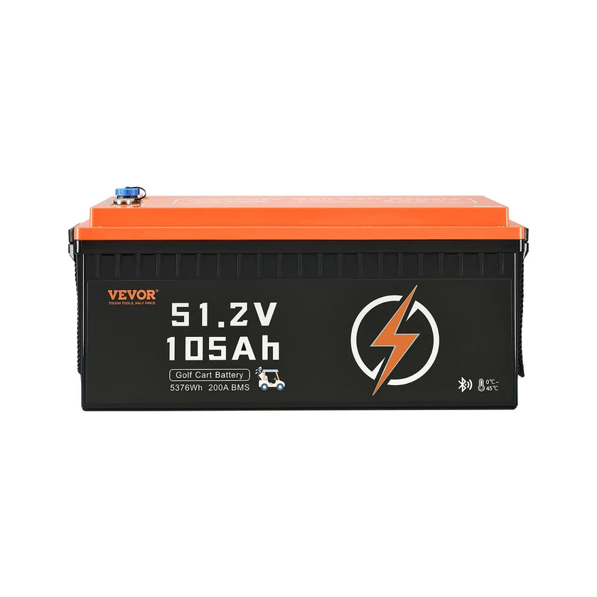 VEVOR 48V 105Ah Golf Cart Lithium Battery 20A Charger LCD Monitor & 4000+ Cycle