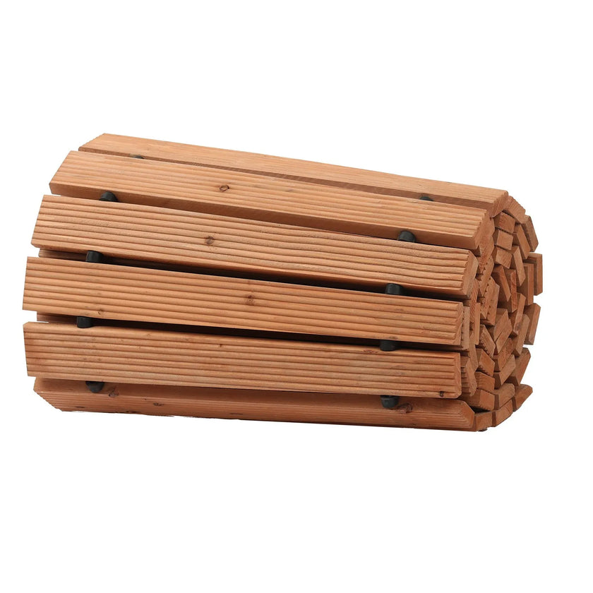 VEVOR 8 ft L x 17 in W Curved Wooden Garden Pathway Roll Out Garden Walkway