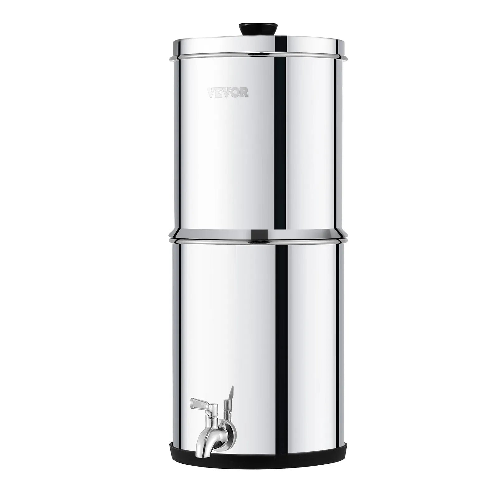 VEVOR 1.5G Gravity-fed Water Filter Countertop System Stainless Steel 2 Filters