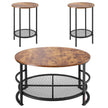 VEVOR 3 Pieces Round Coffee Table Set 31.5 in with 2 End Tables for Living Room