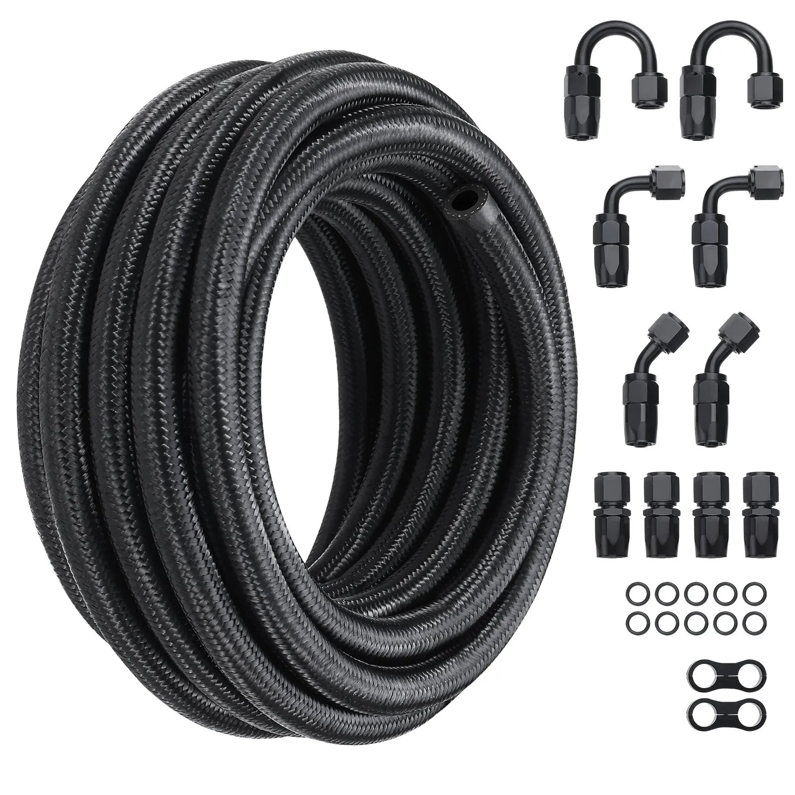 VEVOR 8AN Fuel Line Kit, 20 FT Fuel Hose Kit, 0.43