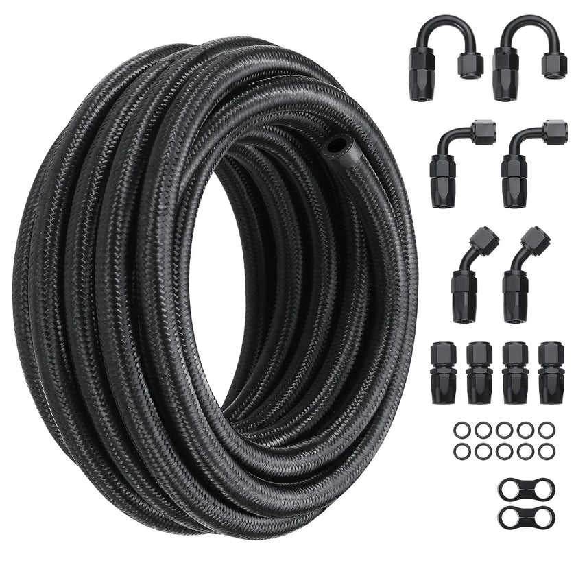 VEVOR 8AN Fuel Line Kit, 20 FT Fuel Hose Kit, 0.43
