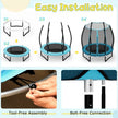 55 Inch Trampoline for Kids Toddler Mini Trampoline with Safety Enclosure Net - Blue