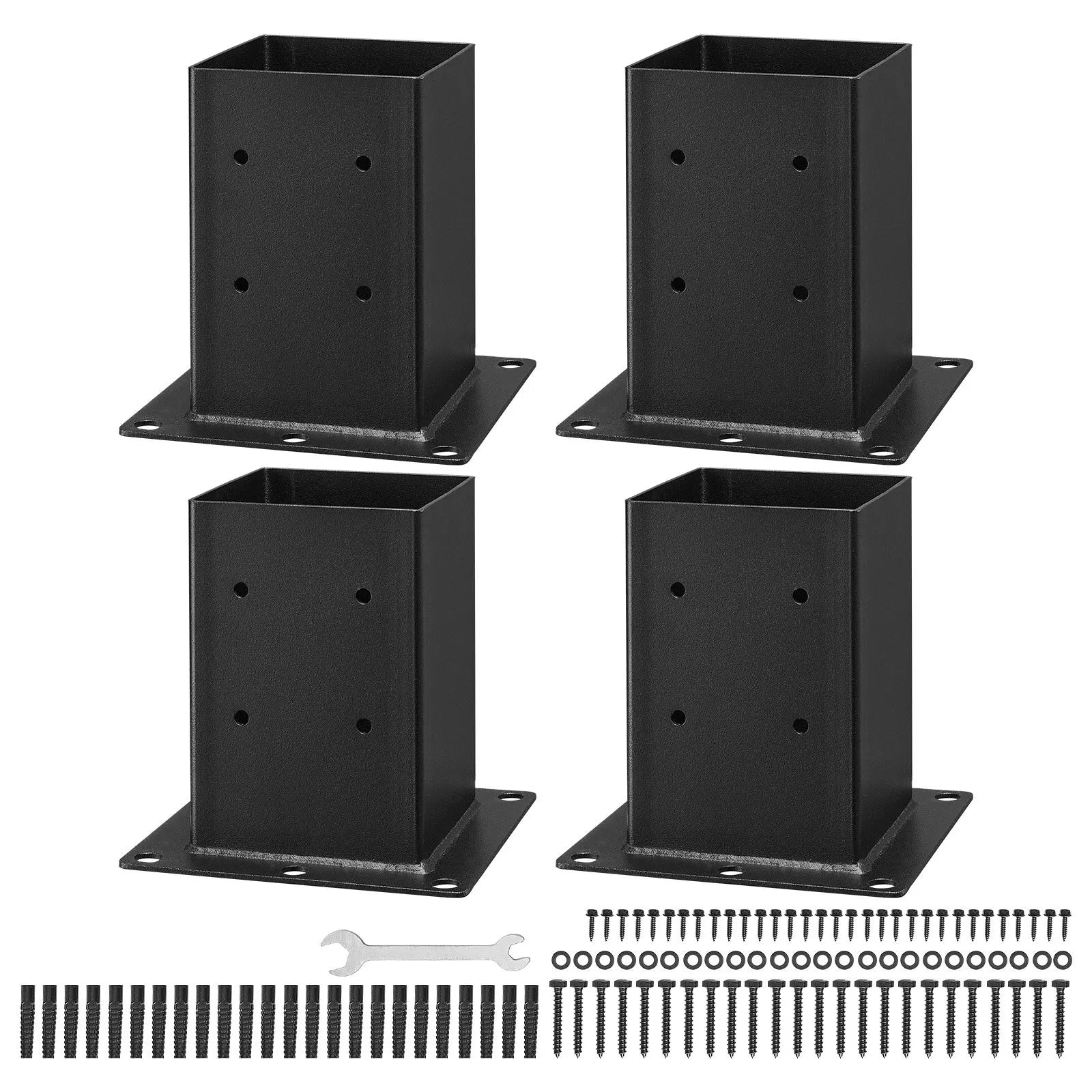 VEVOR 4 Pcs 6x6 Post Base Bracket Inner Size 5.6x5.6 in Wood Fence Post Anchor