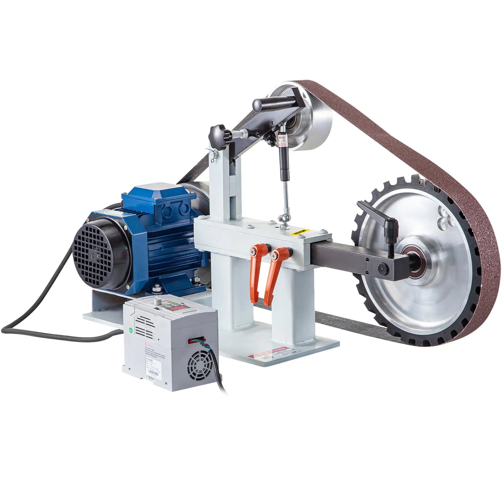 VEVOR 2Hp Belt Grinder 2 x 82inch Variable Speed Belt Sander with 3 Grinding Wheel Bench Sander 12inch Wheel and Flat Platen Tool Rest for Knife Making