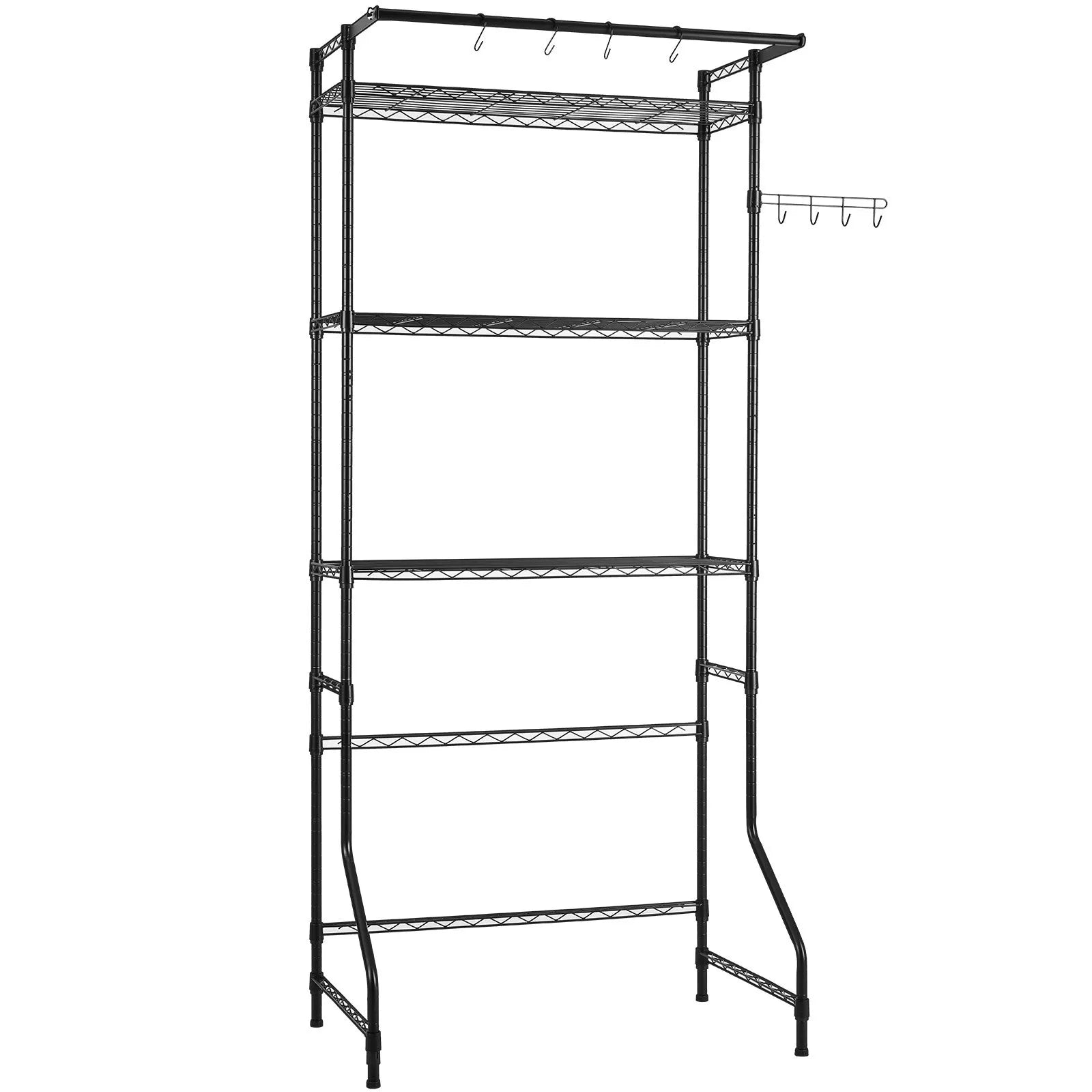 VEVOR Over Washer and Dryer Storage Shelf Single Row 3 Tiers Washer Rack Black