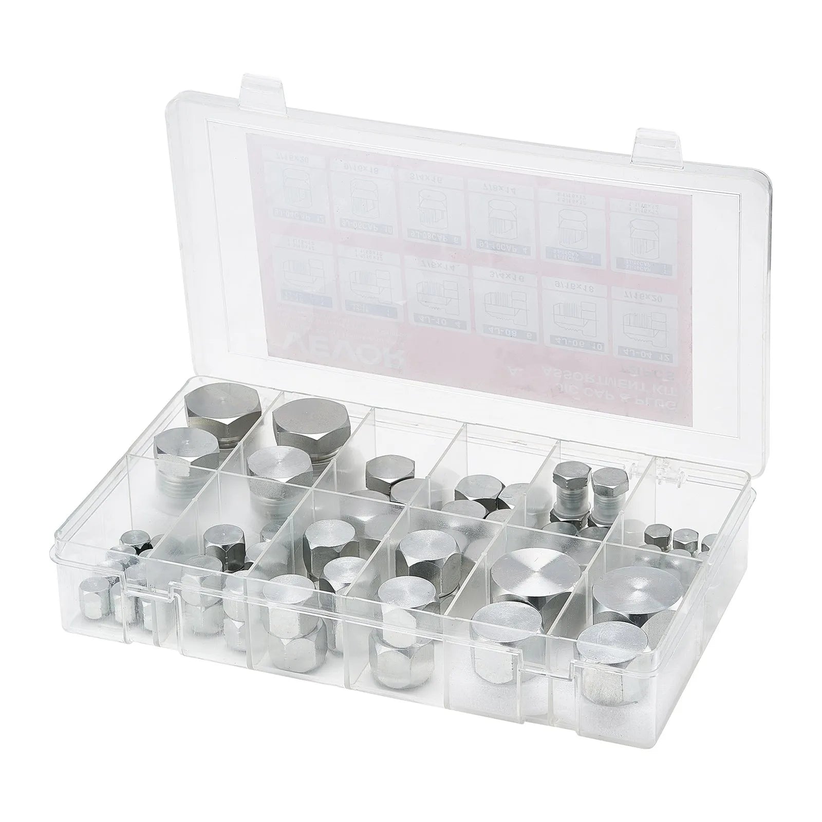 VEVOR 72 PCS Hydraulic Fittings 37° JIC Hydraulic Hose Cap and Plug Kit