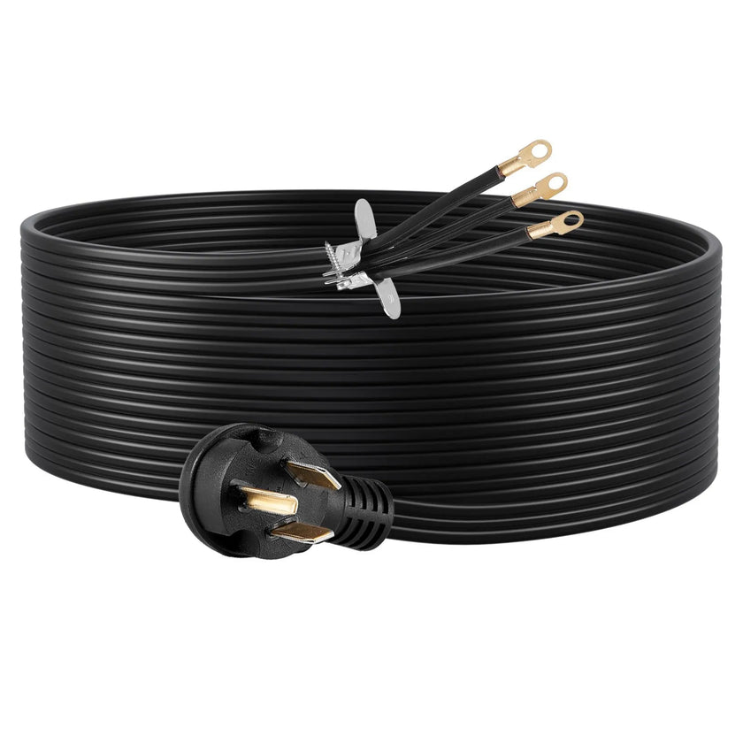 VEVOR 10 ft Dryer Power Cord 3-Prong NEMA 10-30P Dryer Cord w/ Eyelet Connectors