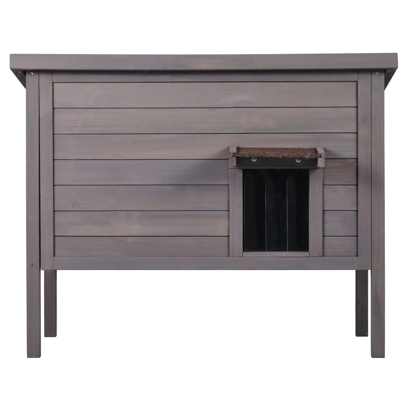 VEVOR Outdoor Cat House Wooden Feral Cat Shelter with Roof & PVC Door Flaps