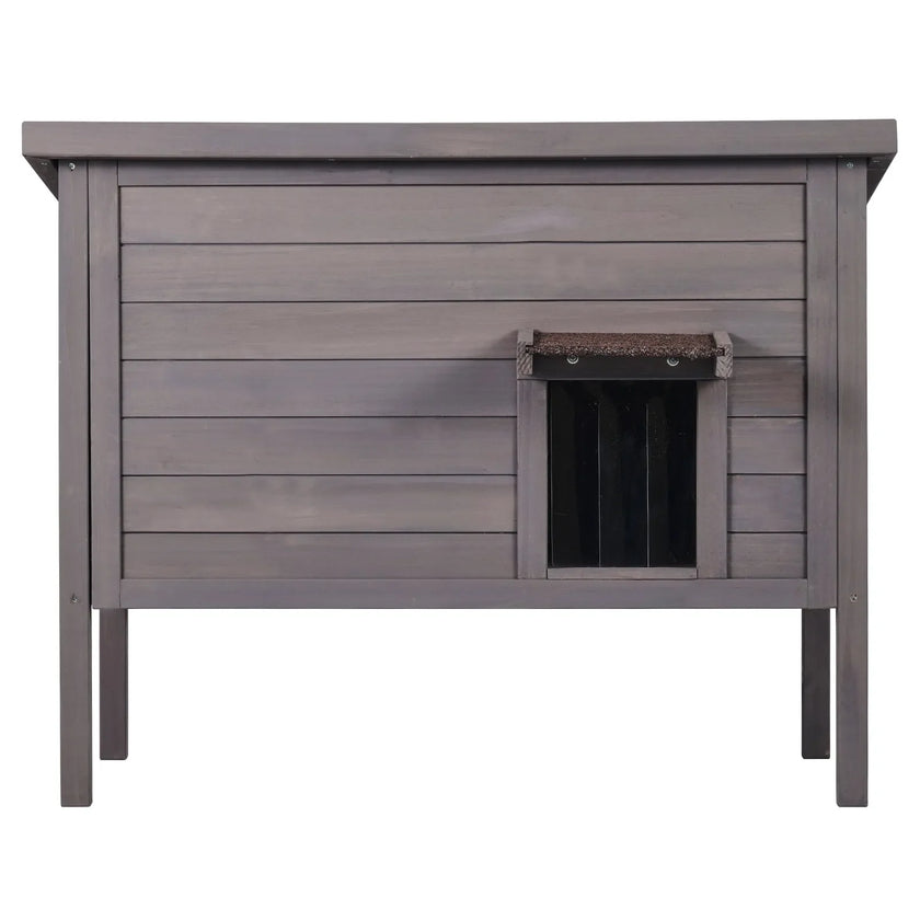 VEVOR Outdoor Cat House Wooden Feral Cat Shelter with Roof & PVC Door Flaps