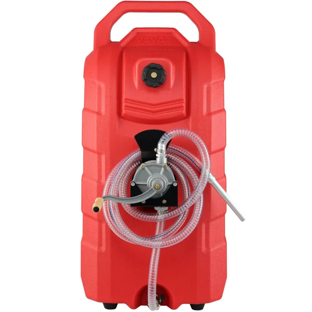 VEVOR 16 Gallon Fuel Caddy, 7.8 L/min, Portable Gas Storage Tank Container with Hand Pump Rubber Wheels, Fuel Transfer Storage Tank for Gasoline Diesel Machine Oil Car Mowers Tractor Boat Motorcycle