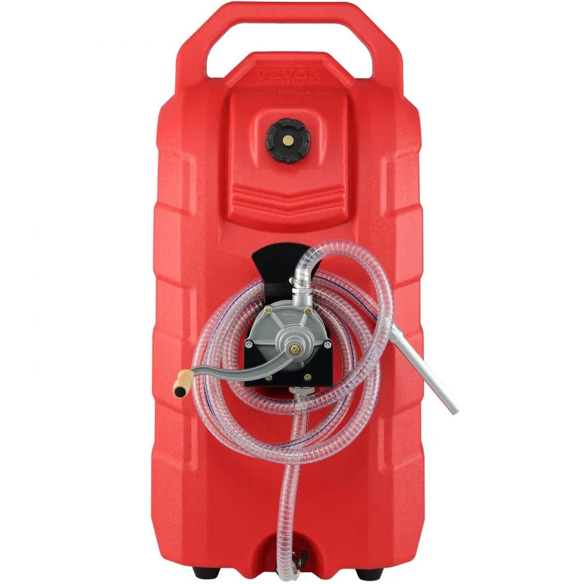VEVOR 16 Gallon Fuel Caddy, 7.8 L/min, Portable Gas Storage Tank Container with Hand Pump Rubber Wheels, Fuel Transfer Storage Tank for Gasoline Diesel Machine Oil Car Mowers Tractor Boat Motorcycle