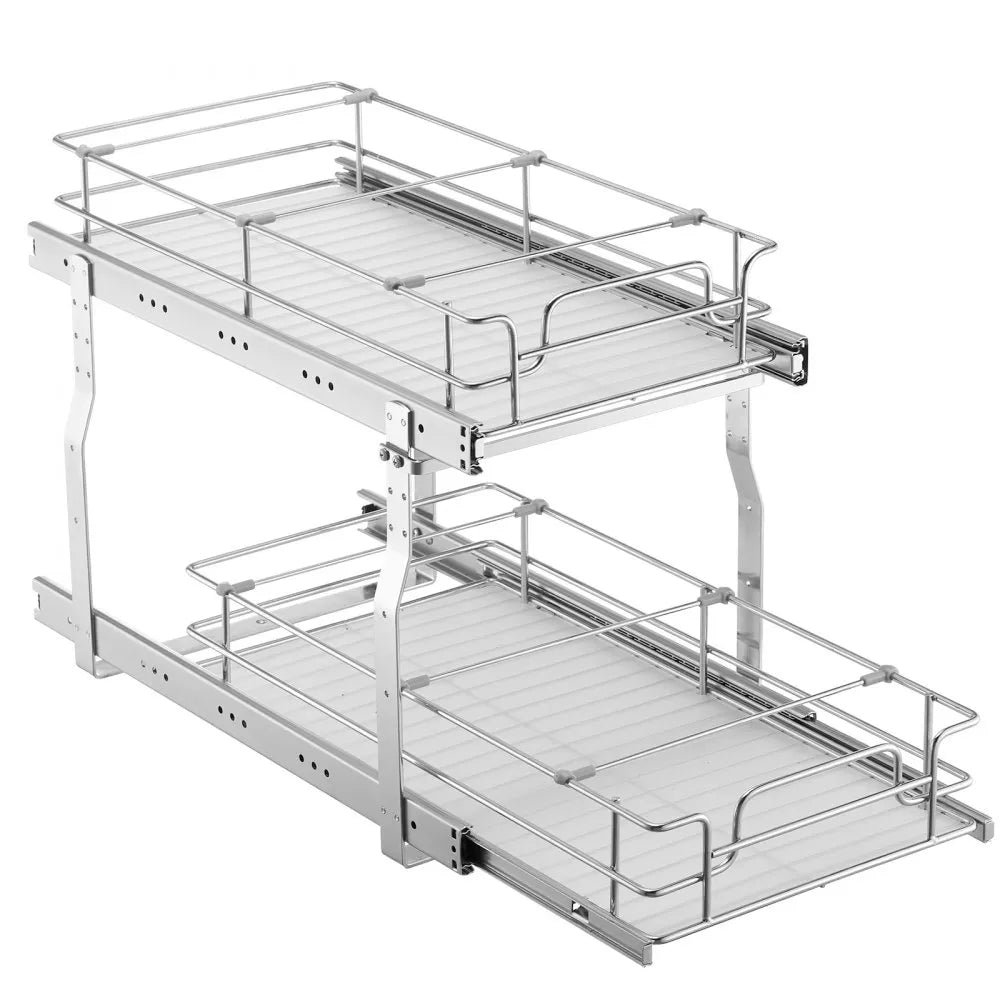 VEVOR 2-Tier Wire Pull Out Cabinet Under Sink Organizer 12
