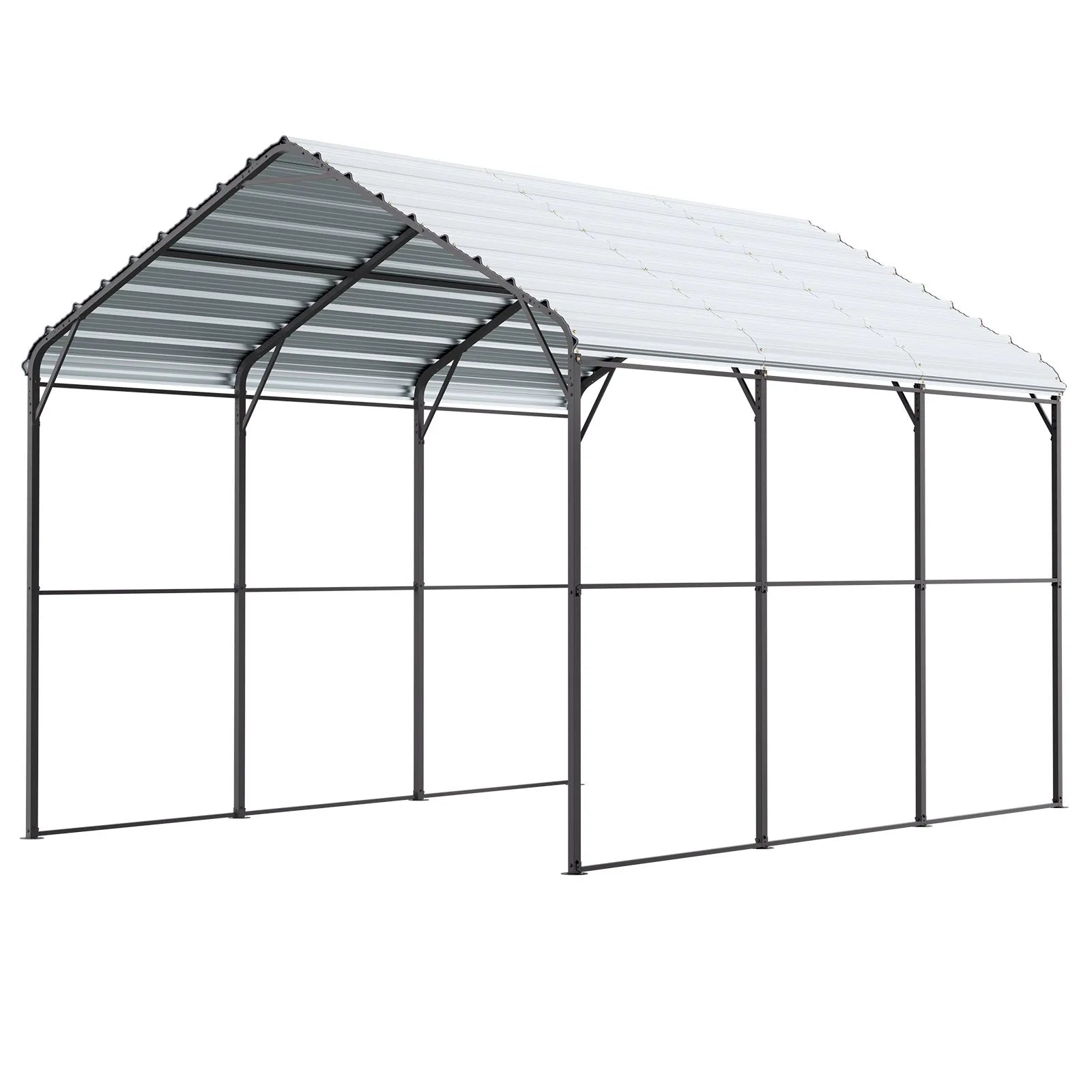 VEVOR 10' x 15' Metal Carport Heavy Duty Outdoor Car Shelter Garage for Boats