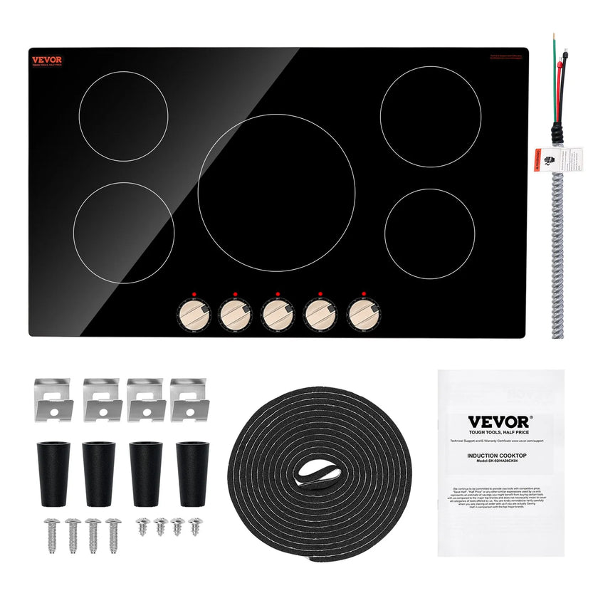 VEVOR 9200W 5 Burner Induction Cooktop Electric Countertop Burner Knob Control