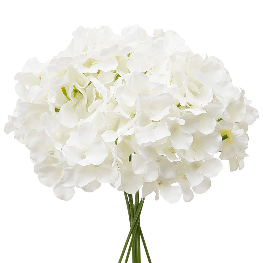 VEVOR 305 Pcs Artificial Silk Hydrangea Flowers 9.8 In Bouquet Arrangement White