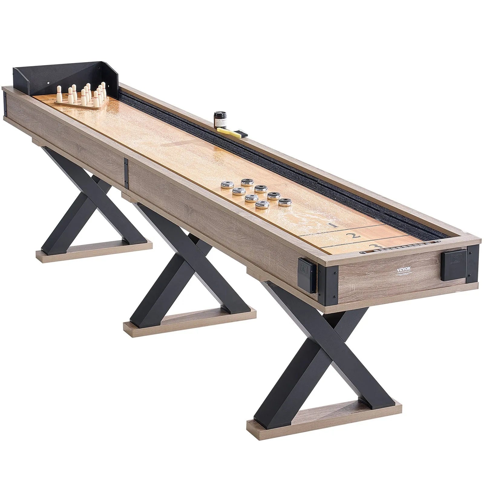 VEVOR 11.5 ft Shuffleboard Table 2 in 1 Shuffleboard and Bowling Combo Game Set