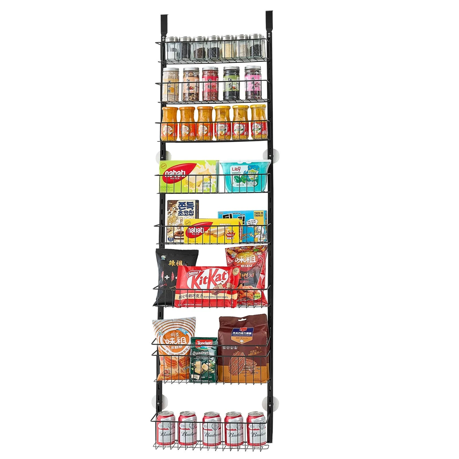 VEVOR 9-Tier Over the Door Pantry Organizer Hanging Storage Rack Adjustable