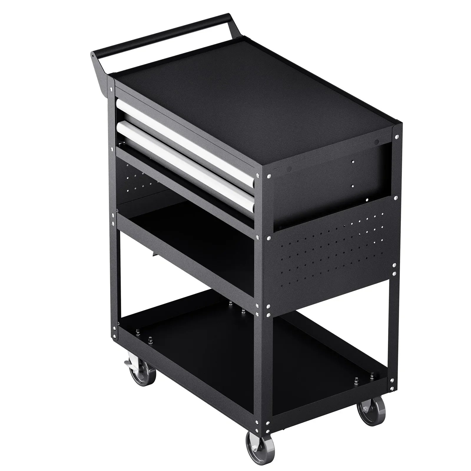 VEVOR 5-Tier Tool Cart on Wheels 400 lb Rolling Work Cart with Drawer & Pegboard