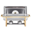 VEVOR 8 Qt 4 Pack Rectangle Chafing Dish Buffet Set Fullsize Pan Stainless Steel