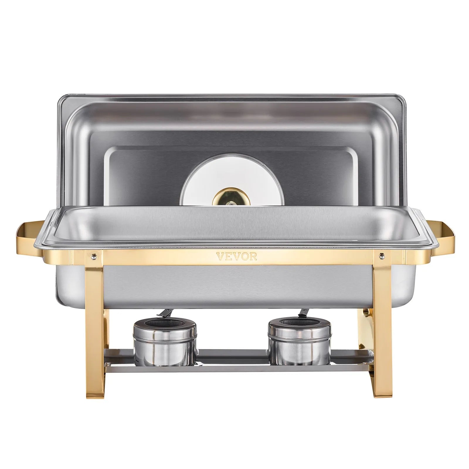 VEVOR 8 Qt 4 Pack Rectangle Chafing Dish Buffet Set Fullsize Pan Stainless Steel