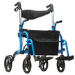 VEVOR 2 in 1 Rollator Walker & Transport Chair for Seniors, Folding Rolling Walker Wheelchair Combo & Footrests, Lightweight Aluminum Mobility Walker with Adjustable Handle, All Terrain Wheels, 300LBS