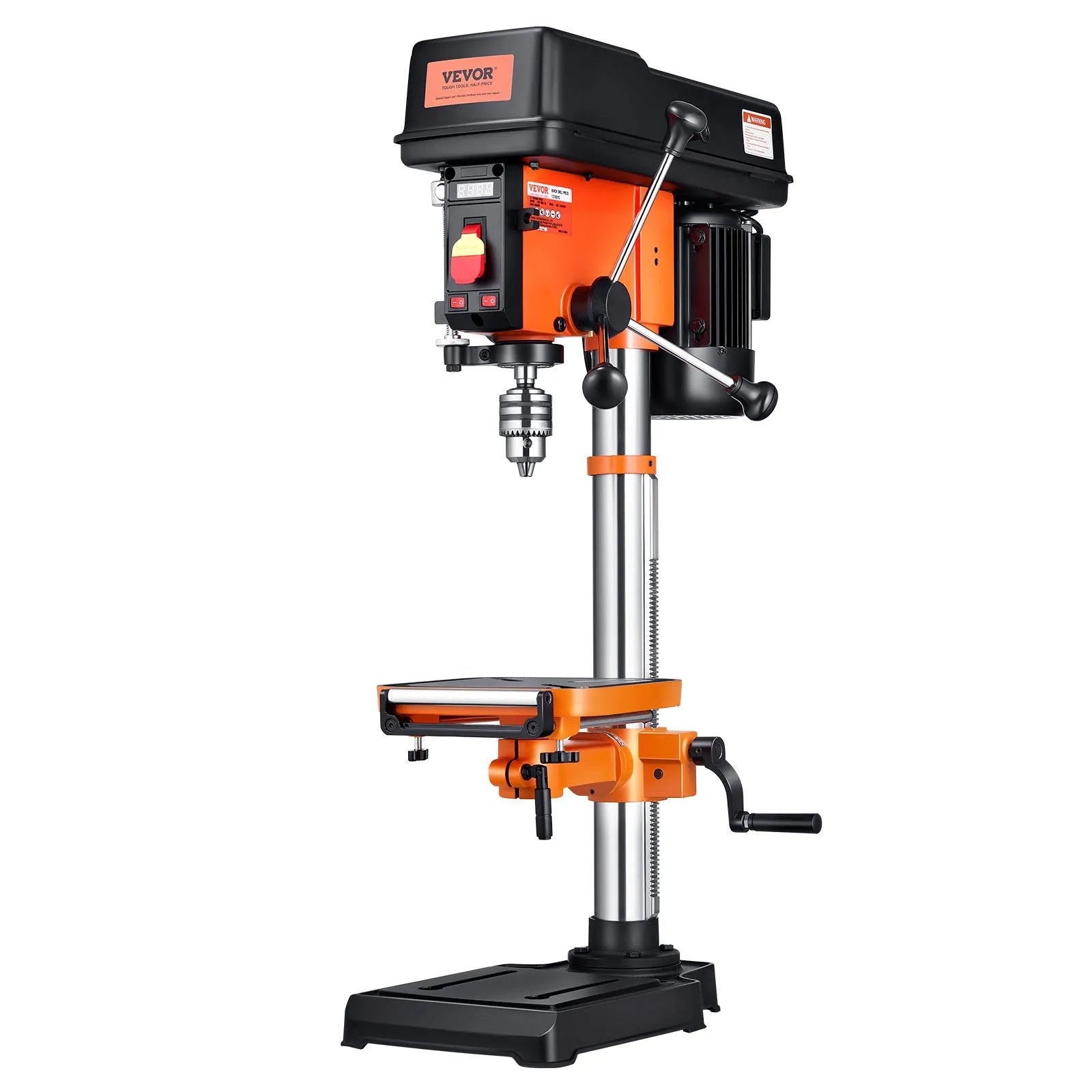 VEVOR 12 in Benchtop Drill Press, 5 Amp 120V, Variable Speed Cast Iron Bench Drill Press, 12 in Swing Distance 0-45° Tiltling Worktable with Laser Work Light, Tabletop Drilling Machine for Wood Metal