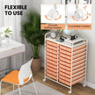 20 Drawers Rolling Storage Cart Studio Organizer-Peach