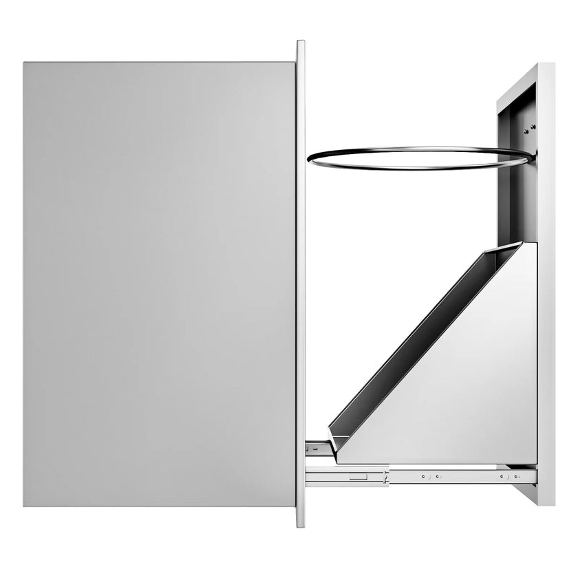 VEVOR Outdoor Kitchen Trash Drawer 19.7W x 26.5H Inch with Trash Bag Ring 11.8 Inch Diameter Ring Stainless Steel Outdoor Kitchen Drawers