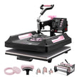 VEVOR 8 in 1 Heat Press Machine 15x15 in 30oz Tumbler Press T-Shirts Black