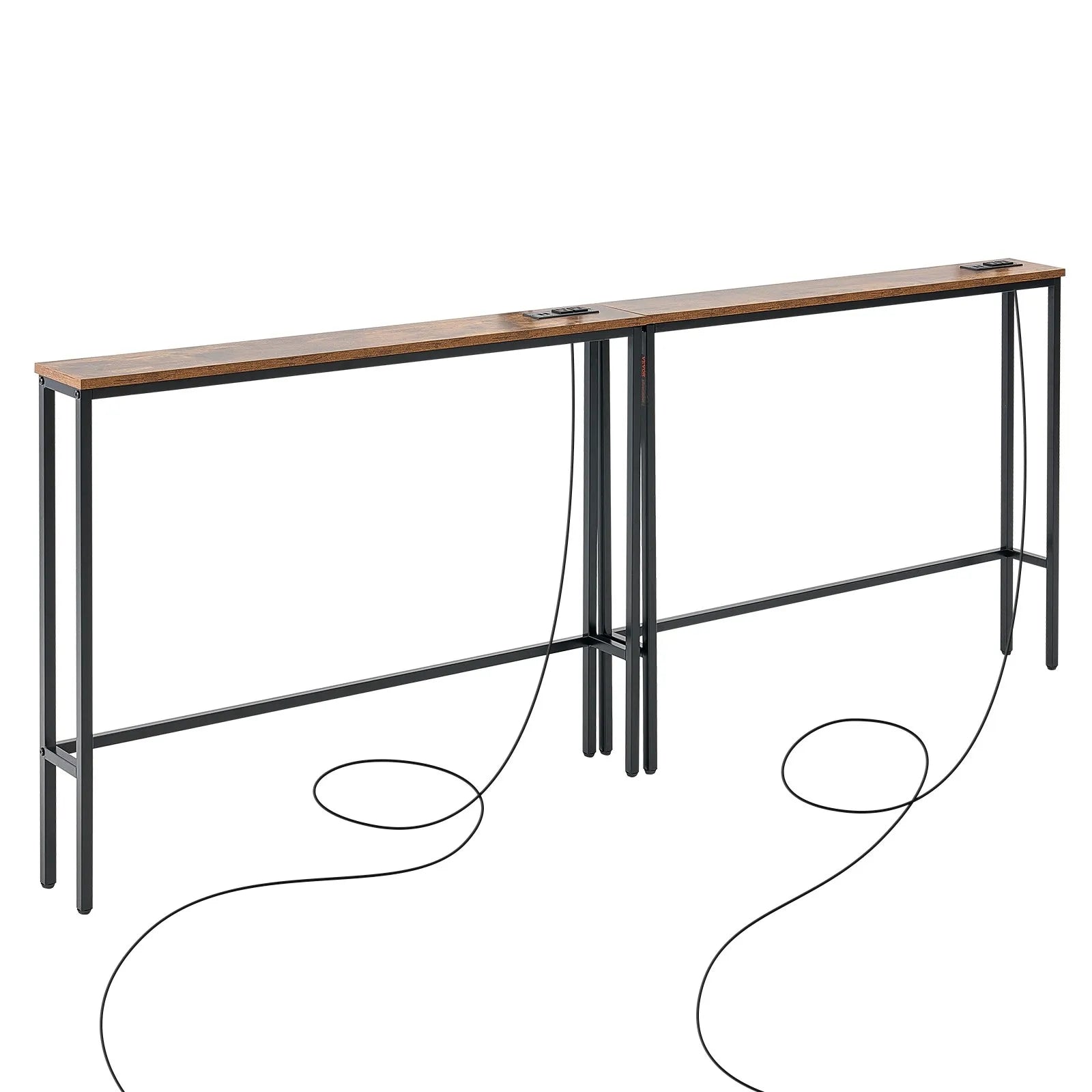VEVOR Narrow Console Sofa Table Couch Table 2 Pieces for Entryway & Living Room