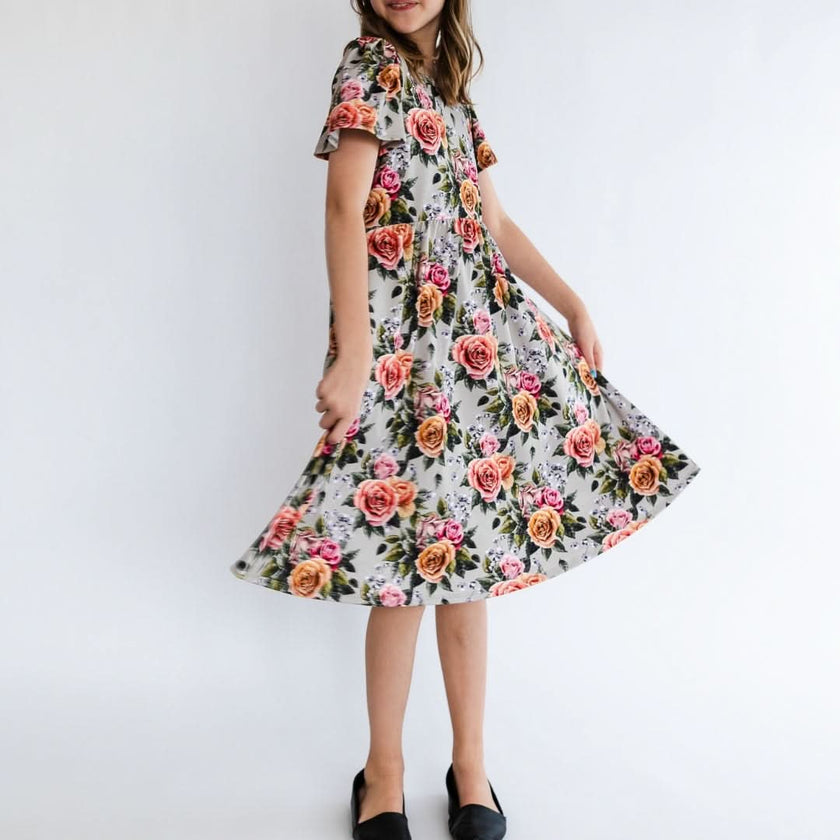 Youth Bamboo Kaia Dress | Palm Fronds