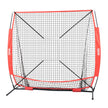 VEVOR 5x5 ft Baseball Softball Practice Net, Portable Baseball Training Net for Hitting Batting Catching Pitching, Backstop Baseball Equipment with Bow Frame, Carry Bag, Strike Zone, Ball, Batting Tee