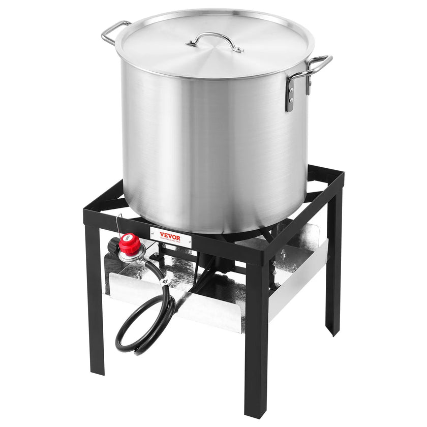 VEVOR 100 Qt Seafood Boiling Kit with Strainer Outdoor Crab Crawfish Cooking Pot