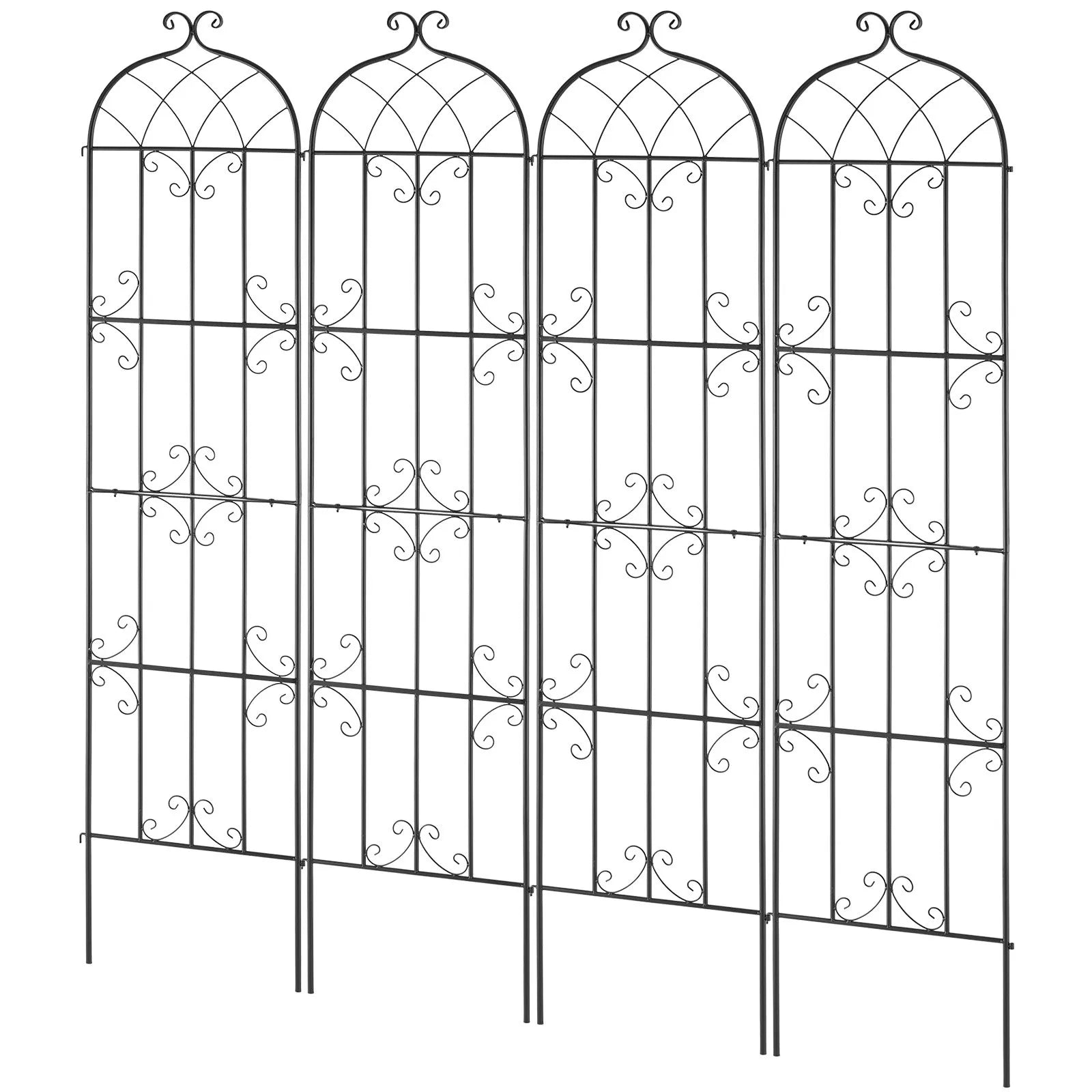VEVOR 4 Packs Metal Garden Trellis for Climbing Plant Support 87x20 in Rustproof